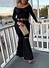 Black Bell Bottom Jeans for Women High Waist Stret... #5
