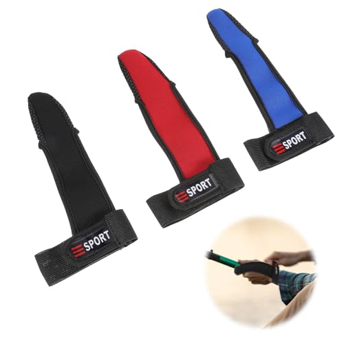 Vin Beauty 3-Pack Single-Finger Fishing Gloves, Anti-Slip, Adults, Unisex, Red, Blue, Black