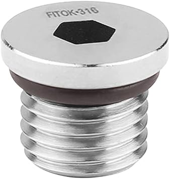 316 Stainless Steel Hollow Hex Pipe Plug with O-Ring 7/16-20 Male SAE/MS Straight Thread