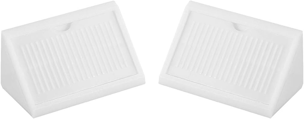 uxcell Plastic Corner Braces, Shelf Cabinet Door 90 Degree 4 Holes Angle Brackets with Cover Cap White, Pack of 100
