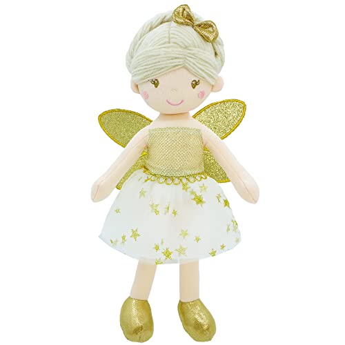 June Garden 12' Enchanted Garden Fairy Doll Joyce - Plush Stuffed Soft Doll Girl Gift - Gold Outfit and Wings