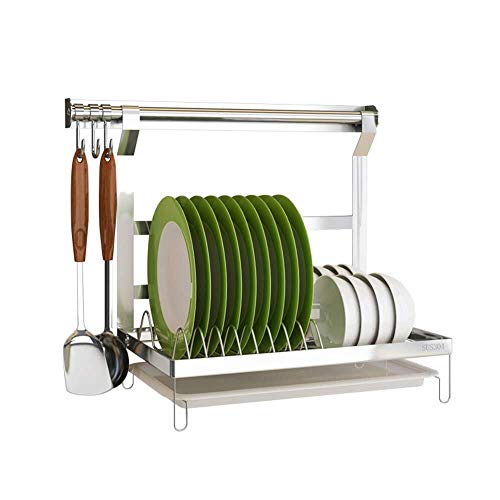 FZZ-Küchenregal Abtropfgestell Geschirr Edelstahl-Wandschale, Abtropfbrett, Geschirr Ablassen Regal, Haushaltsküchenmesser Storage Rack, 40 * 26 * 32cm Cover