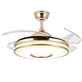 ➤Ventilador de techo con control remoto:. Las luces LED regulables tienen 3 cambios de color (blanco-cálido-amarillo), el ventilador tiene 3 configuraciones de velocidad (bajo-medio-alto). Todas estas funciones se pueden controlar fácilmente a distancia