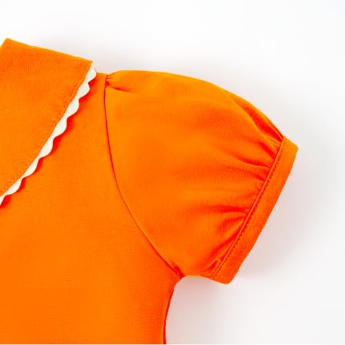 Image of 12M-14Y Toddler Baby Girls Peter Pan Collar Blouse Kids Girl Solid Color Puff Sleeve T-Shirts Casual Tee Tops