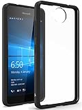 Lumia 650 Case, LK [Crystal Clear] [Air Hybrid] Shock Absorbing Anti Scratch Ultra Slim Bumper Case with Clear Back Panel Cover for Microsoft Lumia 650 (Black)