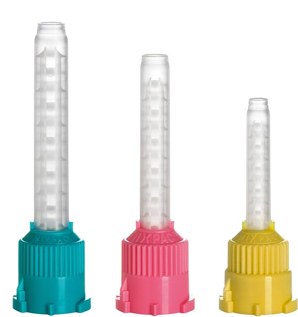 48/Pack Dental T-Mixer Tips High Performance Short Original Mix Tips Style Color Coding System Swiss Quality (4.2mm Yellow)