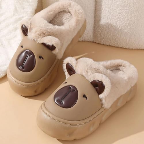 Capybara Slippers Cute Plush Animal Slipper Warm Cozy Slip-on Kawaii Slides Feet Slipper Non-Slip Indoor Shoes2