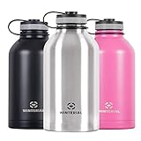 Winterial 64 oz Insulated Growler and Steel Water Bottle / Beer Growler / Double Walled Thermos Flask / Insulated Growler