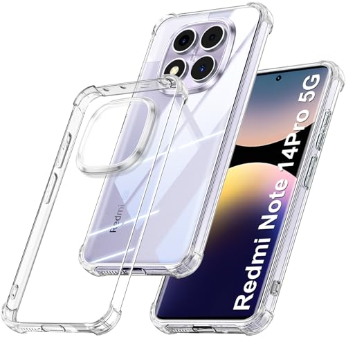 FLLAO Funda para Xiaomi Redmi Note 14 Pro 5G / Xiaomi Poco X7 5G, [Almohadilla de Aire integrada] Antigolpes Antiarañazos Antichoque Carcasa, Transparente