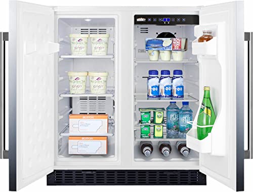 FFRF3075WCSS 30" Side-by-Side Compact Refrigerator and Freezer with 5.4 cu. ft. Capacity LED Lighting Frost Free Operation High Temperature and Open Door Alarm in Stainless Steel Exterior on Fridge.com