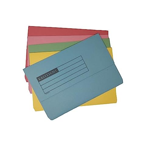 Eastlight Foolscap Document Wallets, Assorted Colours Cover