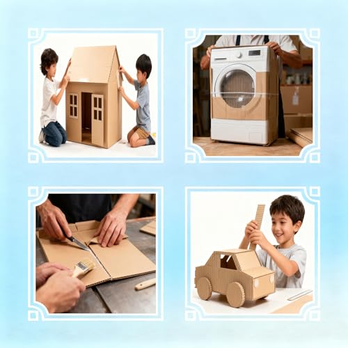 A4 Wellpappe,Dicke Pappe Karton zum Basteln,Craft Cardboard Groß,Braun Kraftpapier für Kinder DIY,Verpackungsmaterial,Versand(20 Stück)