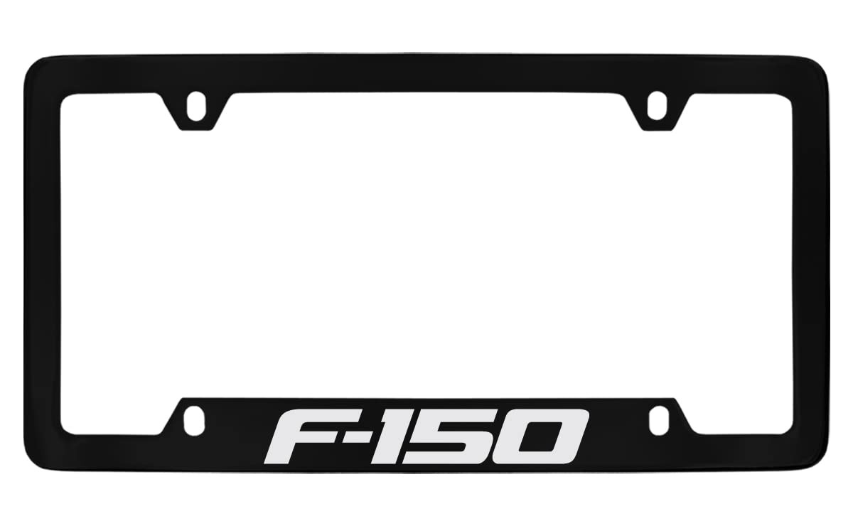 Amazon.com: Ford F-150 Black Metal License Plate Frame Tag Holder