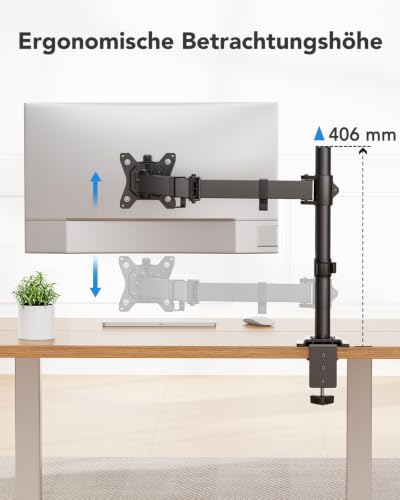 HUANUO Monitor Halterung 13-32 Zoll 8 kg, Höhenverstellbar Schwenkbar, VESA – Ansicht 5