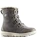 Sorel Women's Explorer Joan Boot - Light Rain, Snow - Waterproof - Quarry, Black - Size 8