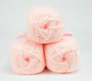 Love2Sleep PREMIER VALUE BABY DOUBLE KNIT YARN WOOL ACRYLIC 3 PACK (3 X 100G) - PEACH