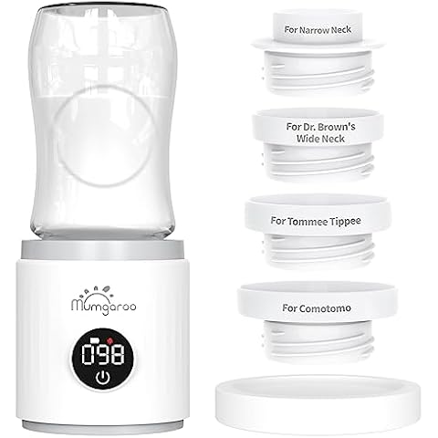 Bottle Warmer, Portable Bottle Warmer, Fast Heating Baby Bottle Warmer with 4 Adapters, Rechargeable Travel Bottle Warmer with Precise Temperature Control for Breastmilk Formula Cover
