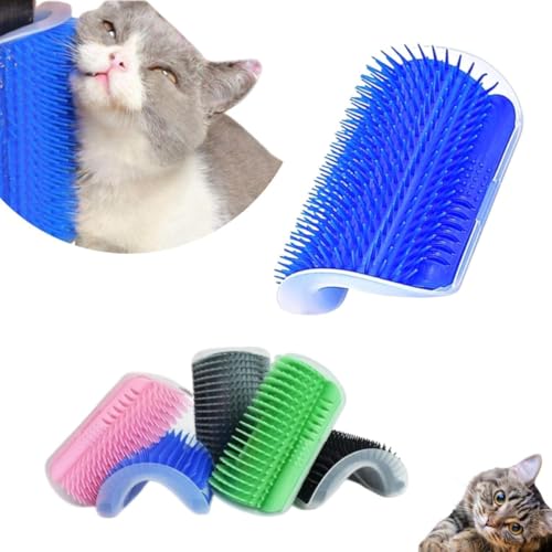 Escova de Parede para Gatos Massageador com Cerdas Macias Autolimpeza Disponível na Cor Azul Original