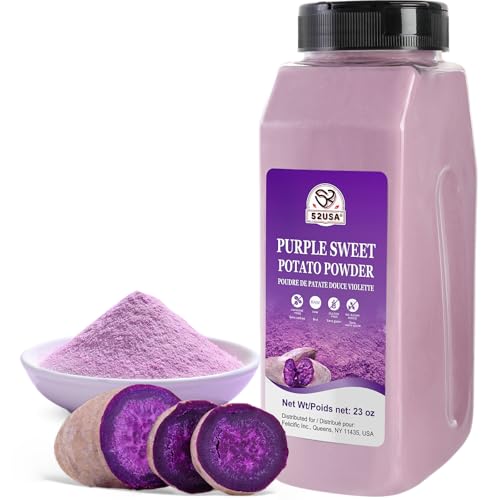 Image of 52USA Purple Sweet Potato Powder, 23oz(652g) | 100% Natural Food Coloring | Gluten-Free, Vegan, Rich in Anthocyanins | Purple Potato Powder for Baking, Smoothies, Desserts, Drinks