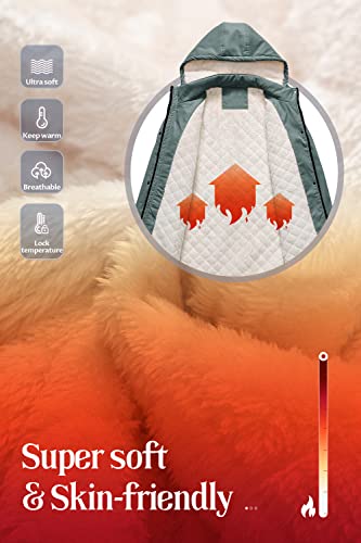 Chrisuno Womens Water Repellent Winter Coat Thicken Puffer Jacket Warm Fleece Lined Parka With Faux Fur Hood Army Green M #TOP2