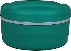 Marmita Termica 1 Litro com Tampa de Rosca, Quente e Frio barata Custo Benefício, mantem o alimento (Verde/Cinza)