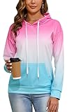 Korelayer Women's Fashion Hoodies Sweatshirts Tie Dye Sweater (Pink,XL)