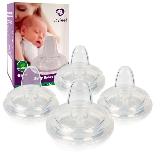 Sippy Nipple for Dr. Brown's Wide-Neck Baby Bottles and Sippy Spout Bottles,Variable Flow, Silicone Conversion Nipples,6+ Months,4 Count