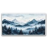 Nature Art Blue Ridge Mountains Park Panorama Mural Misty Forest Landscape Mural Canvas Painting Large Mural Living Room Office Wall Decor Artwork
