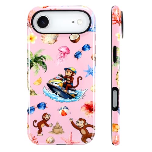 Image of Magnetic for iPhone Air Case for Women Girl, Monkeys | Stylish Monkeys Pattern Design [Compatible with MagSafe] 2-Layer Hybrid Shockproof Glossy Protective Cover