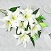 Shiny Flower 9 Heads Artificial Flower Bouquet Artificial Lily Flowers Fake Easter Tiger Lily Floral Arrangements Wedding Bouquets Home Office Garden Party Hotel Decoration 3 Pcs White 39.4 inch
