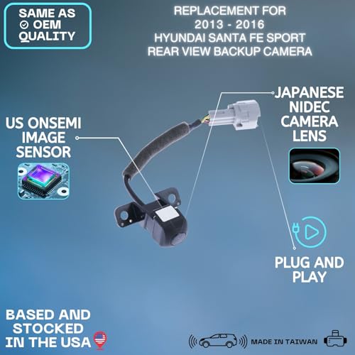 Image of Backup Camera Replaces for 2013-2016 Hyundai Santa Fe Sport OE Part # 95760-2W150, 95760-2W150-FFF (w /o AVM, w /o Navigation System)