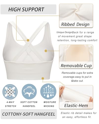 Image of RUNNING GIRL Sports Bras for Women,Seamless Strappy Sports Bra High Support Crisscross Back with Removable Pads