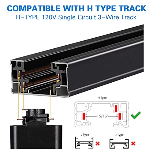 Eaglod 10W H Track Lighting Heads,Dimmable Led Track Light Fixtures For Accent Retail Artwork,3000K Warm White, Linear Track Light H Type - 120V 24° Angle Halo Type- 8 Pack (White) #TOP7