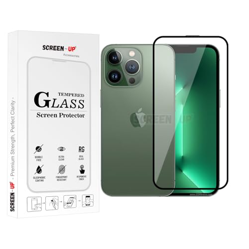 Image of ScreenUp Tempered Glass For Apple iPhone 13 Pro - Ultra Clear, 9H Scratch Resistant, Full Coverage, Easy Install Screen Protector