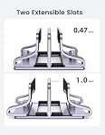 UGREEN Support de support pour ordinateur portable vertical double fente pour bureau, support en aluminium réglable compatible avec MacBook Pro Air, Ideapad, Livre de surface, Chromebook Jusqu'à 17.3 1 cm