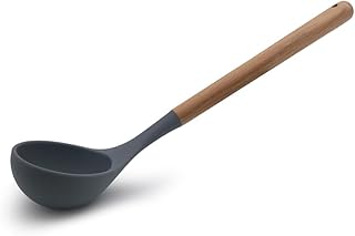 Royalford Non-Stick Silicone Heat-Resistant Large Ladle RF12745 Soup Ladle for Cooking and Serving Dishwasher Safe 31cm x 7.5cm