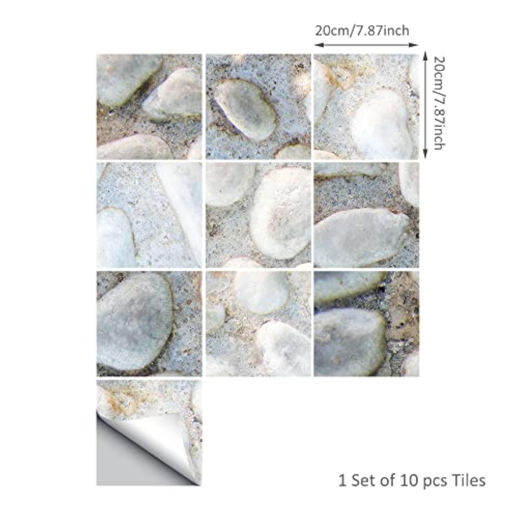 10 Pcs/Set Self Adhesive Tile Stickers for Kitchen Backsplash