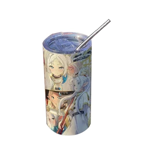 Frieren Cup Frieren: Beyond Journey's End - Taza de viaje de café de anime con pajita, taza deportiva para gimnasio que mantiene el calor de 8 a 12 horas, regalos de anime, 480 ml Frieren Cup Frieren: Beyond Journey's End - Taza de viaje de café de anime con pajita, taza deportiva para gimnasio que mantiene el calor de 8 a 12 horas, regalos de anime, 480 ml