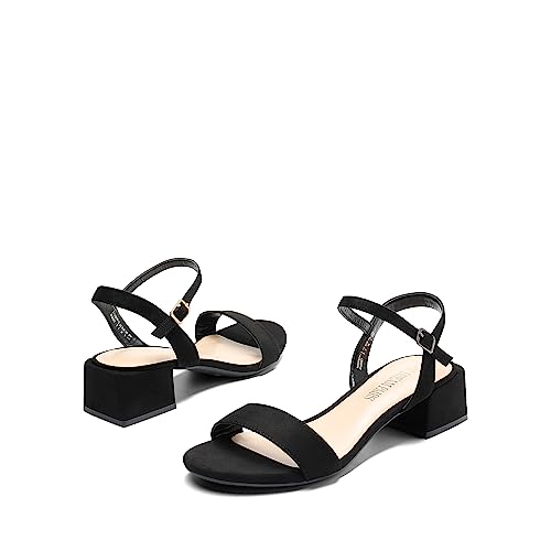 DREAM PAIRS Women's Low Heels for Women Classic Open Toe Ankle Strap Block Chunky Heel Sandals Holiday Party Wedding Dress Pumps Shoes 5