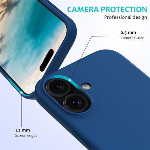 Image of ArmourPro Silicone Back Case for iPhone 16, Soft-Touch Case | Dark Blue