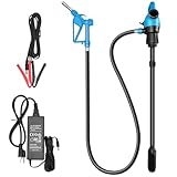 Electric Drum Barrel Pump, 12V DC/100-240V AC Power, 55 Gallon Drum Pump with 2-Inch Bung Adapter, 7.4 GPM Flow Rate, Suitable for DEF, Diesel, Antifreeze, Water-Based Fluids