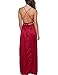 Yimeili Women's Sexy Deep V Neck Backless Split Maxi Cocktail Long Party Dress (S, Wine)