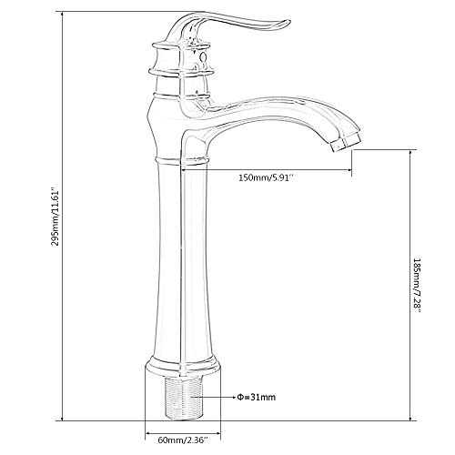 Grifo alto de cascada QYYZTQY para evitar salpicaduras en lavabo de encimera 6