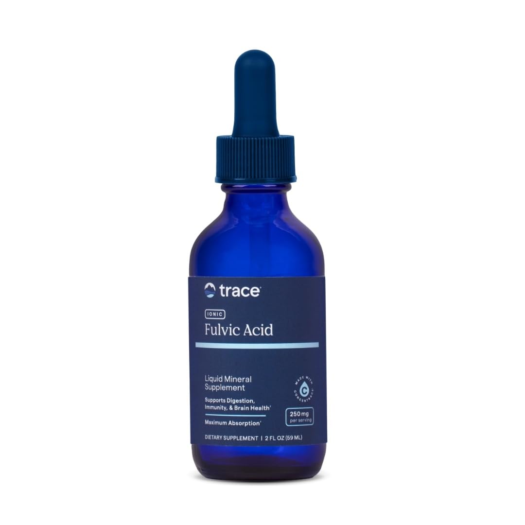 Trace Minerals Ionic Fulvic Acid 250mg - Essential Mineral Supplement to Support Hydration & Energy Production - Aids Muscle Endurance - Liquid Supplement for Healthy Digestion - 2 fl oz (59 Servings)
