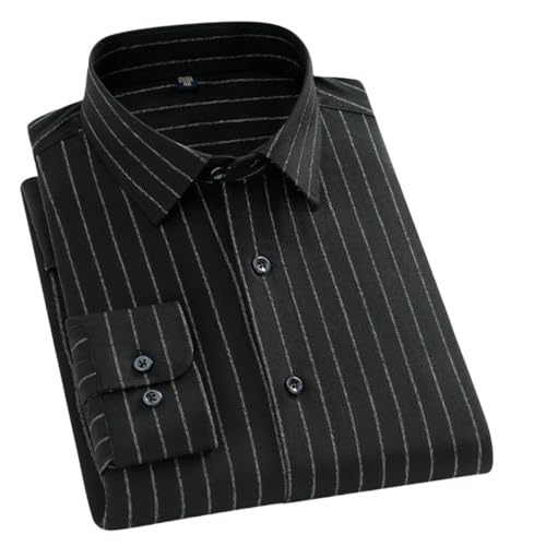 Chemise d'automne infroissable homme à col carré et manches longues