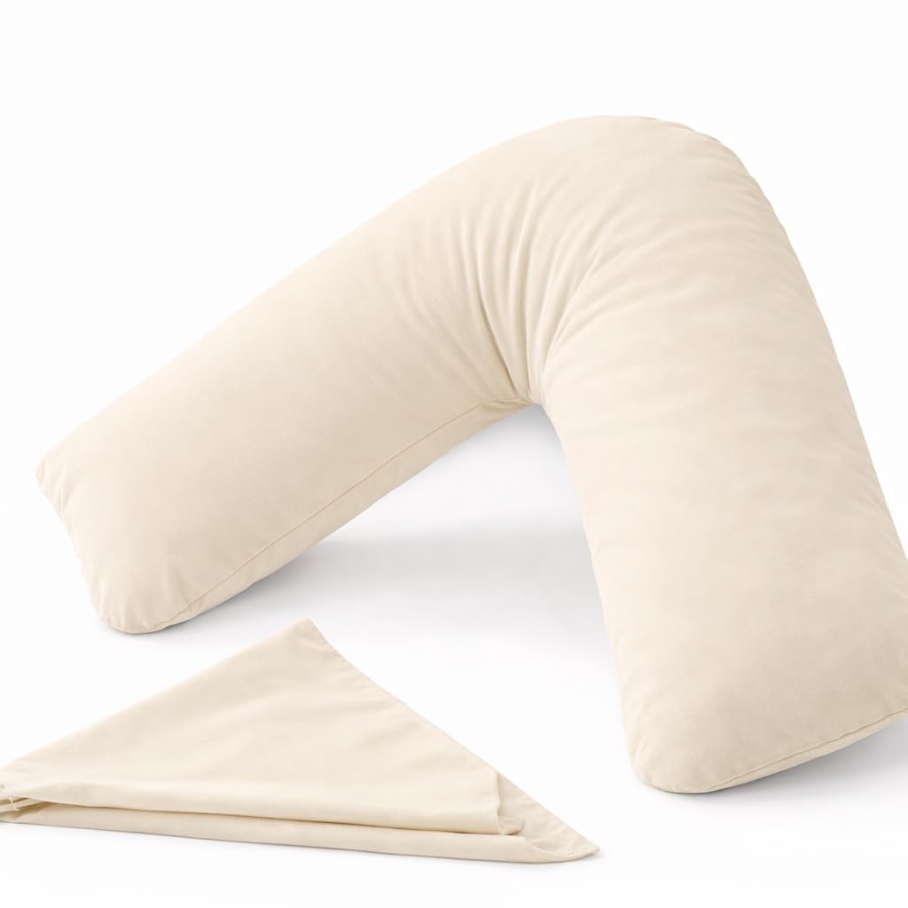 HASSTEX NEW MEDICAL Living Orthopaedic V Shaped Support Cream Colour Pillow Case Only