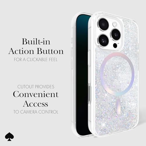 Image of kate spade new york iPhone 16 Pro Case - Liquid Glitter Iridescent | Compatible w /MagSafe - Lightweight Designer Case for iPhone 16 Pro w /Anti-Scratch Coating & Liquid Glitter Iridescent Design