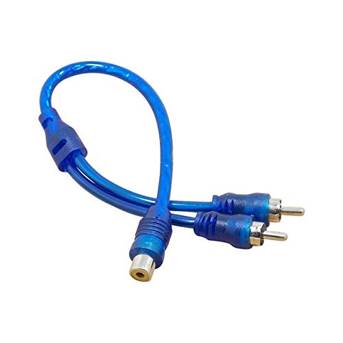 Davitu Cables, Adapters & Sockets - AOSHIKE 1PCS Car Amplifier Audio Cable Installation RCA Cable Cord Kit with Fuse Holder Auto Audio System Accessories - (Color Name: Male to 2)
