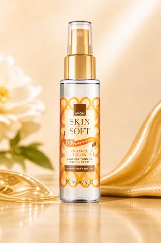 Avon Skin So Soft Enhance & Glow Gradual Tanning Dry Oil Airbrush Spray 100ml. Travel Size