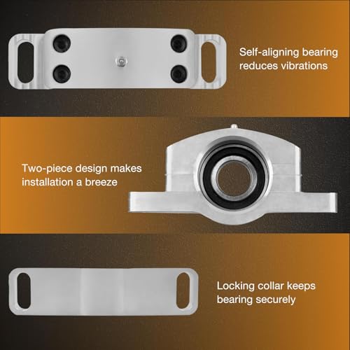 Image of Driveshaft Carrier Bearing Kit Compatible with Polaris RZR S /S4 /XP /900 /1000 Heavy Duty Carrier Bearing, Replace 3514900, 3515075, 3514806 Silver